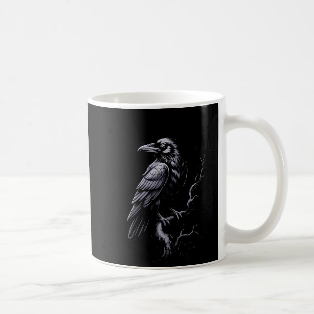 Taza De Café Black Crow, F-caw-f Funny Black Bird  (Derecha)