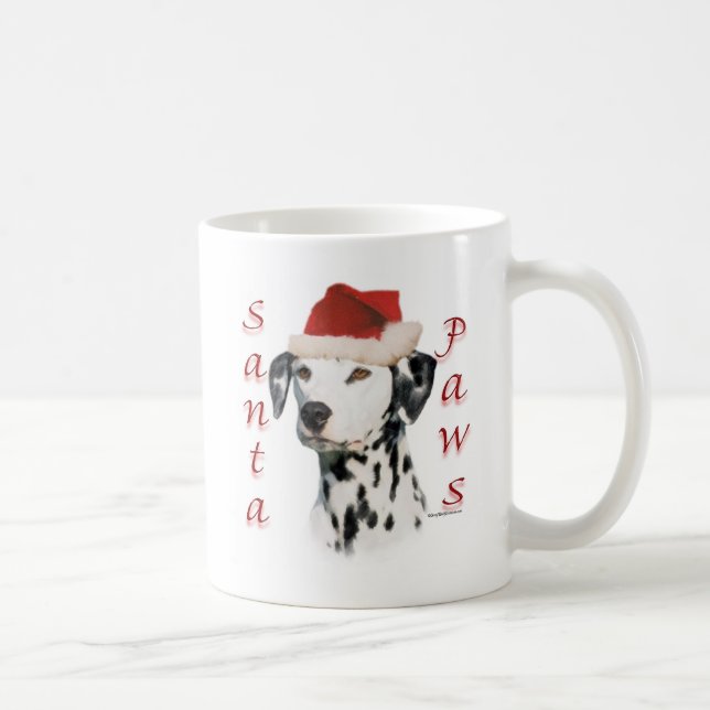 Taza De Café Black Dalmatian Santa Paws (Derecha)