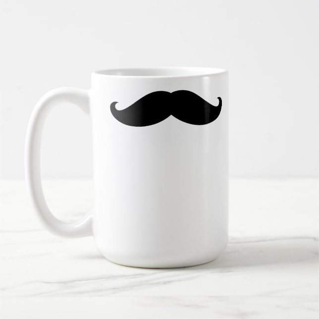 Taza De Café Black Funny Hipster Mustache (Izquierda)