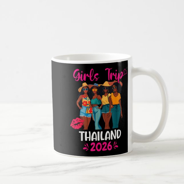 Taza De Café Black Girls Trip Thailand 2026 Vacation Matching  (Derecha)