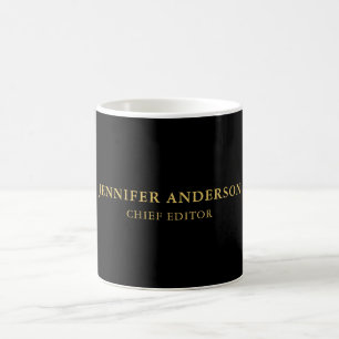Taza De Café Black Gold Colors Profesional Trendy Modern Plain
