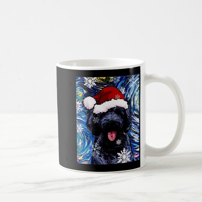 Taza De Café Black Goldendoodle Labradoodle Santa Dog Christmas (Derecha)