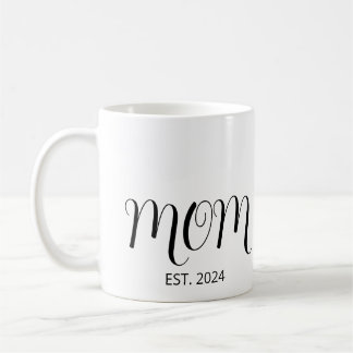 Taza De Café Black Graceful Script Established New Mom