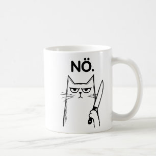Taza De Café Black grumpy Cat Nope Funny Crew