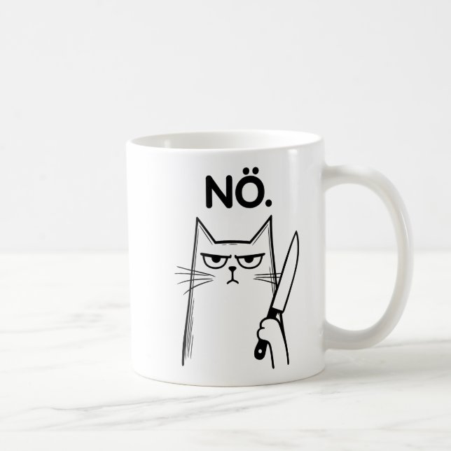 Taza De Café Black grumpy Cat Nope Funny Crew (Derecha)