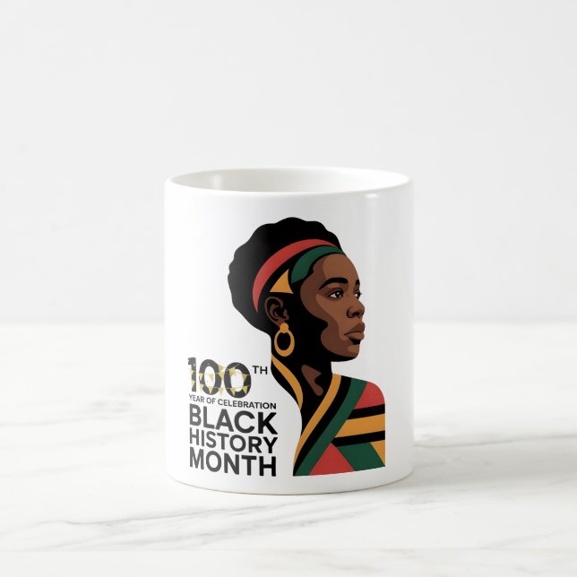 Taza De Café Black History Month – 100 Years of Celebration  (Centro)