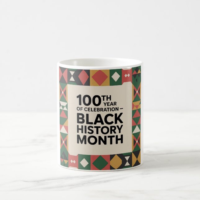 Taza De Café Black History Month – 100 Years of Celebration (Centro)