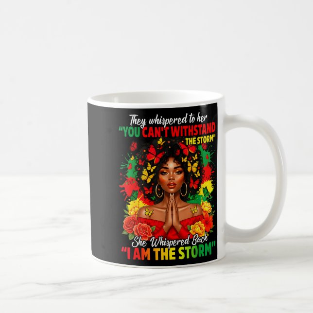 Taza De Café Black History Month African Girl Woman Afro I Am T (Derecha)