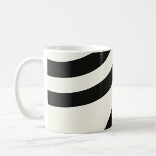 Taza De Café Black Ivory Concentric Curve Abstract