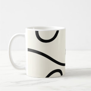 Taza De Café Black Ivory Loop Line Abstract