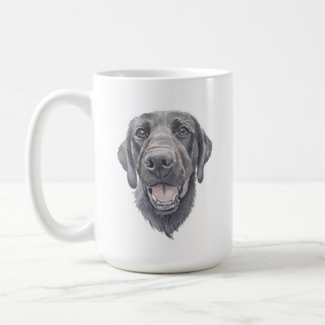 Taza De Café Black Lab Dog Mug | 15 oz (Izquierda)
