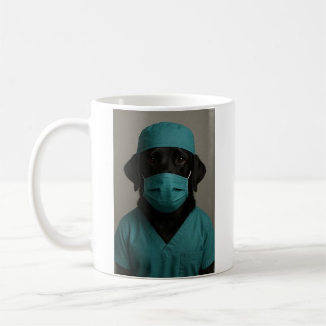 Taza De Café Black Lab en uniforme quirúrgico (Izquierda)
