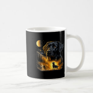 Taza De Café Black lab labrador aullando a la luna vintage perr