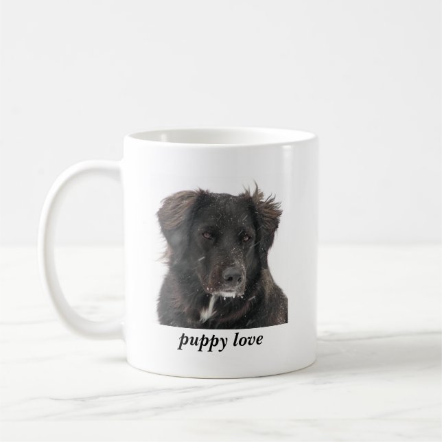 Taza De Café Black Lab Mascota Dog Photo Puppy Love (Izquierda)