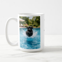 Taza De Café Black Labrador Puppy Pool Plunge