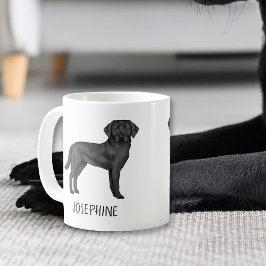 Taza De Café Black Labrador Retriever Cute Lab Dog Nombre perso