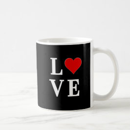 Taza De Café Black LOVE Heart Modern Trendy