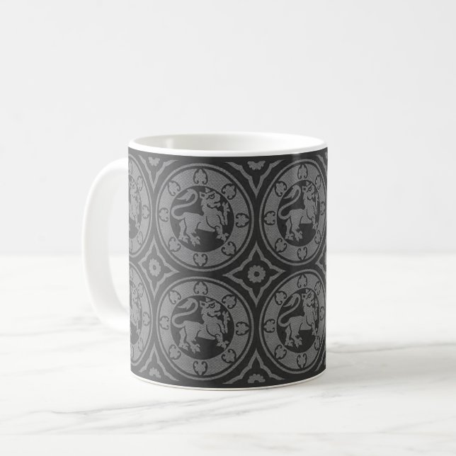 Taza De Café Black Medieval Lions Mug (Anverso izquierdo)