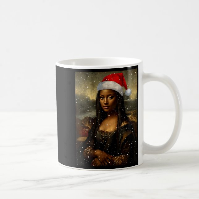 Taza De Café Black Mona Lisa African American Christmas Santa H (Derecha)