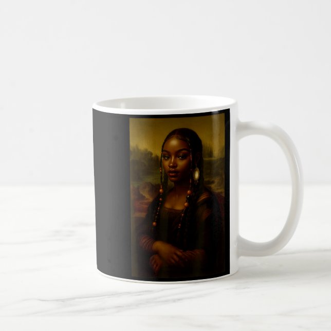 Taza De Café Black Mona Lisa Afro African American Melanin Blac (Derecha)