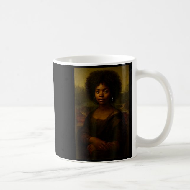 Taza De Café Black Mona Lisa Afro African American Melanin Blac (Derecha)