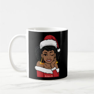 Taza De Café Black Mrs Claus W Afro Winking African American