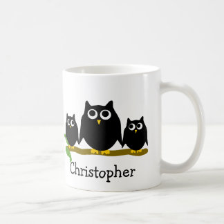 Taza De Café Black Owls Diseño Personalizado