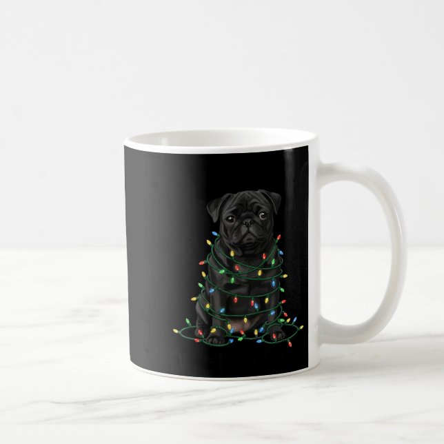 Taza De Café Black Pug Christmas I'm Fine Everything Is Fine  (Derecha)