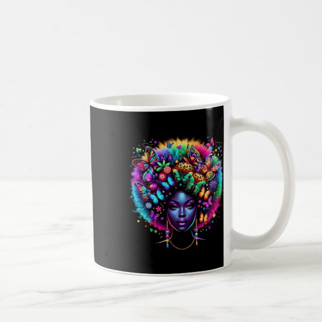 Taza De Café Black Queen Afro Melanin Juneteenth Leopard Butter (Derecha)