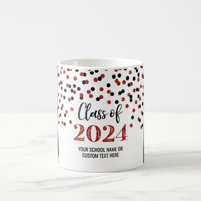 Taza De Café Black Red Class of 2024 Coffee Mug (Centro)