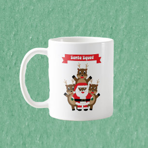 Taza De Café Black Santa Squad Reindeer Funny
