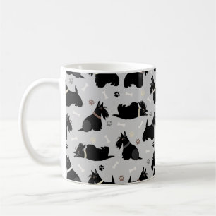 Taza De Café Black Scottish Terrier Paws and Bones Coffee Mug