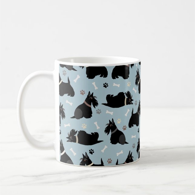 Taza De Café Black Scottish Terrier Paws and Bones Coffee Mug (Izquierda)