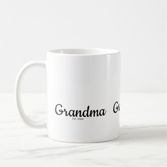 Taza De Café Black Script Established Grandma (Izquierda)