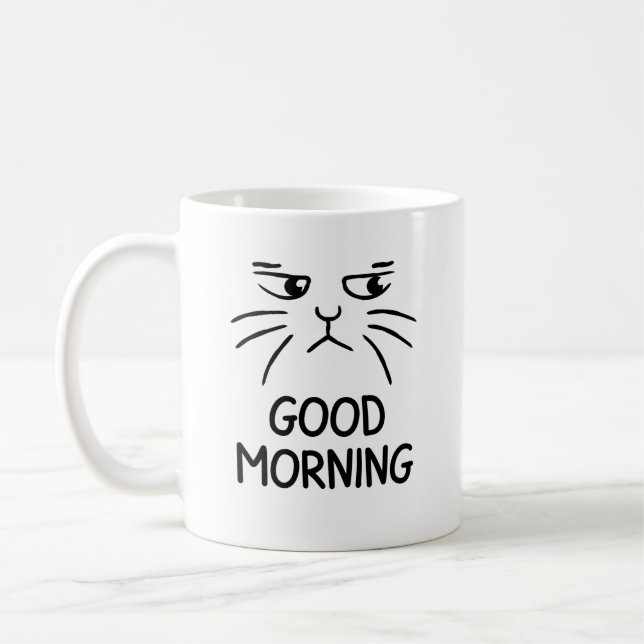 Taza De Café Black simple divertido amante de los gatos buenos  (Izquierda)
