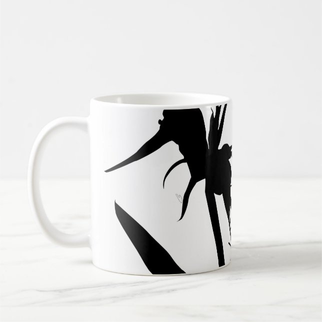 Taza De Café BLACK - Tazon con Flor del paraíso en negro (Izquierda)