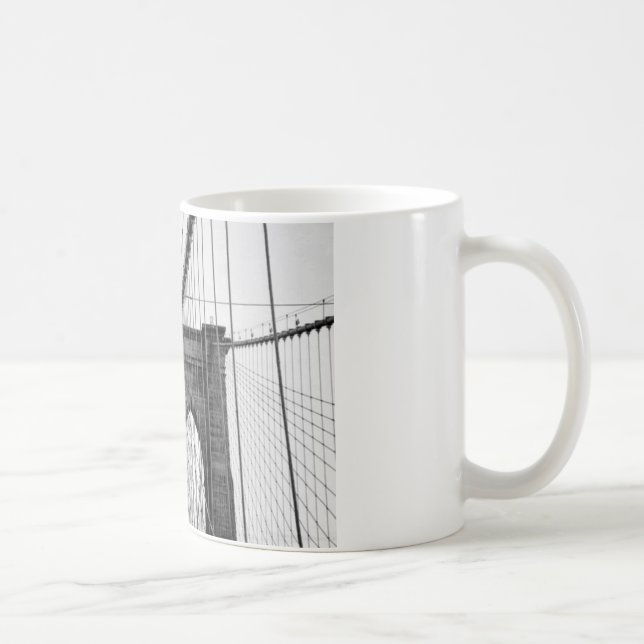 Taza De Café Black White Brooklyn Bridge Nueva York (Derecha)
