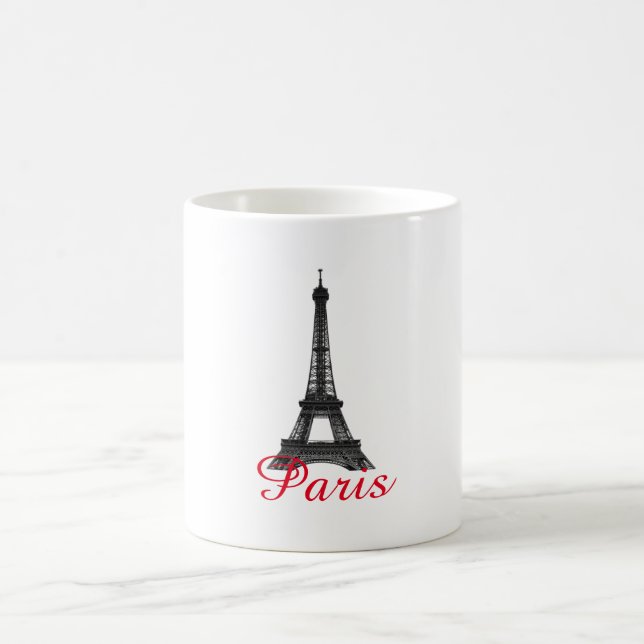 Taza De Café Black White Eiffel Tower Paris Love City Travel (Centro)