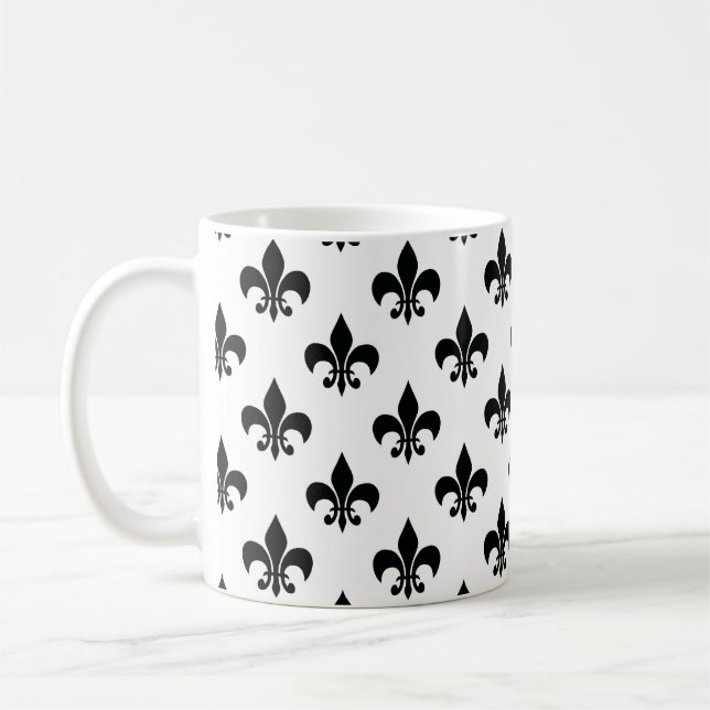 Taza De Café Black White Fleur-de-lis (Izquierda)