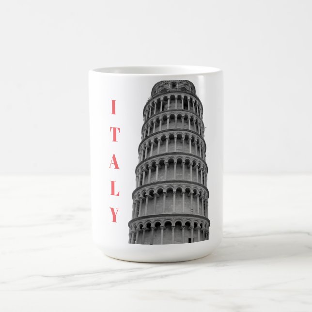 Taza De Café Black White Leaning Tower of Pisa Italy (Centro)
