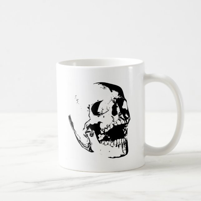 Taza De Café Black White Skull (Derecha)