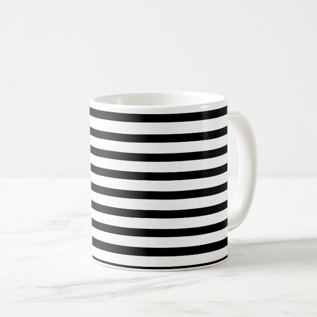 Taza De Café black-white stripes – schwarz-weiß gestreift (Anverso derecho)
