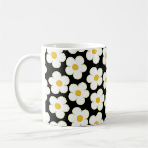 Taza De Café Black Y2K Wildflower Negrita Cocina de primavera r