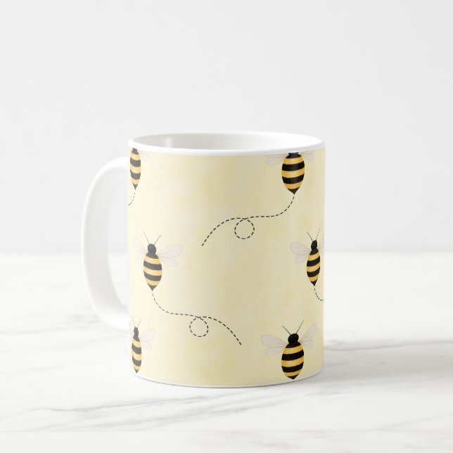 Taza De Café Black Yellow Gold Bees (Anverso izquierdo)