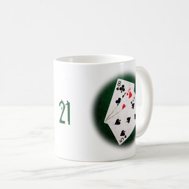 Taza De Café Blackjack 21 punto - Ocho, ocho, cinco (Anverso derecho)