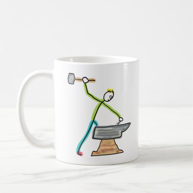 Taza De Café Blacksmithing Stickman (Izquierda)