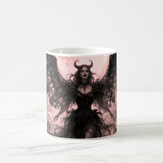 Taza De Café Blackwing Moon - AI Fantasy Digital Art Print (Centro)
