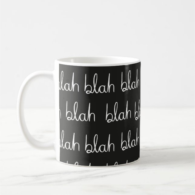 Taza De Café Blah blah patrón sin fisuras.  (Izquierda)