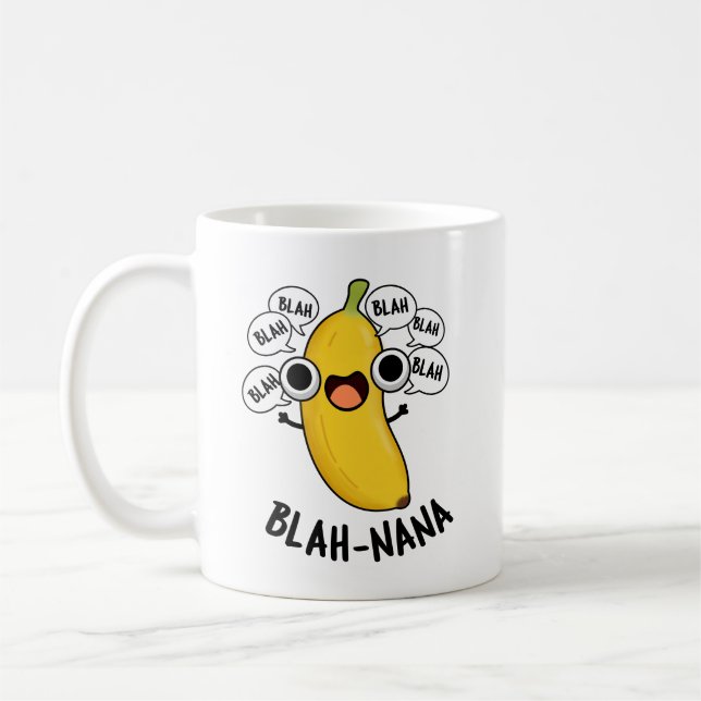 Taza De Café Blah-nana Funny Banana Pun (Izquierda)
