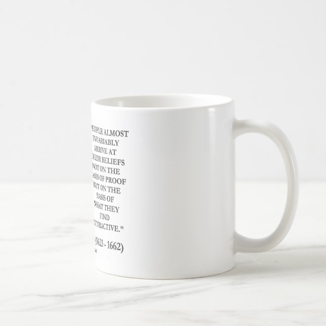 Taza De Café Blaise Pascal llega la base de las creencias (Derecha)